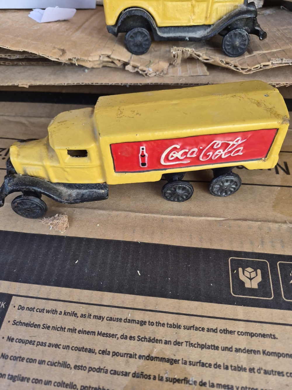 Coca Cola Yellow & Red Vintage Toy Delivery Truck
